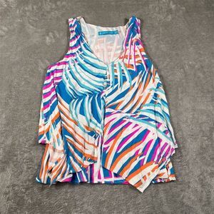 Tori Richard Women's Tank Top Small‎ Multicolor Striped Layered Summer Casual